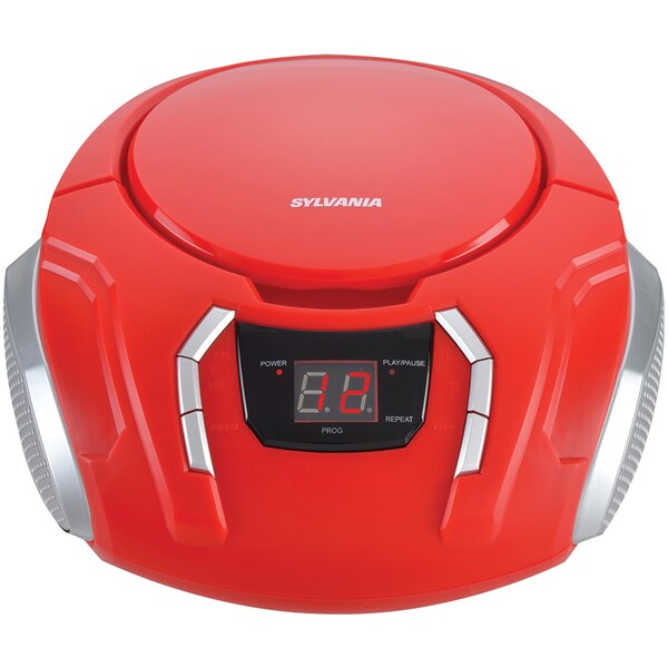 Sylvania Portable CD/CD-R Compatible Player with AM/FM Radio (Red) SRCD261-B-RED
